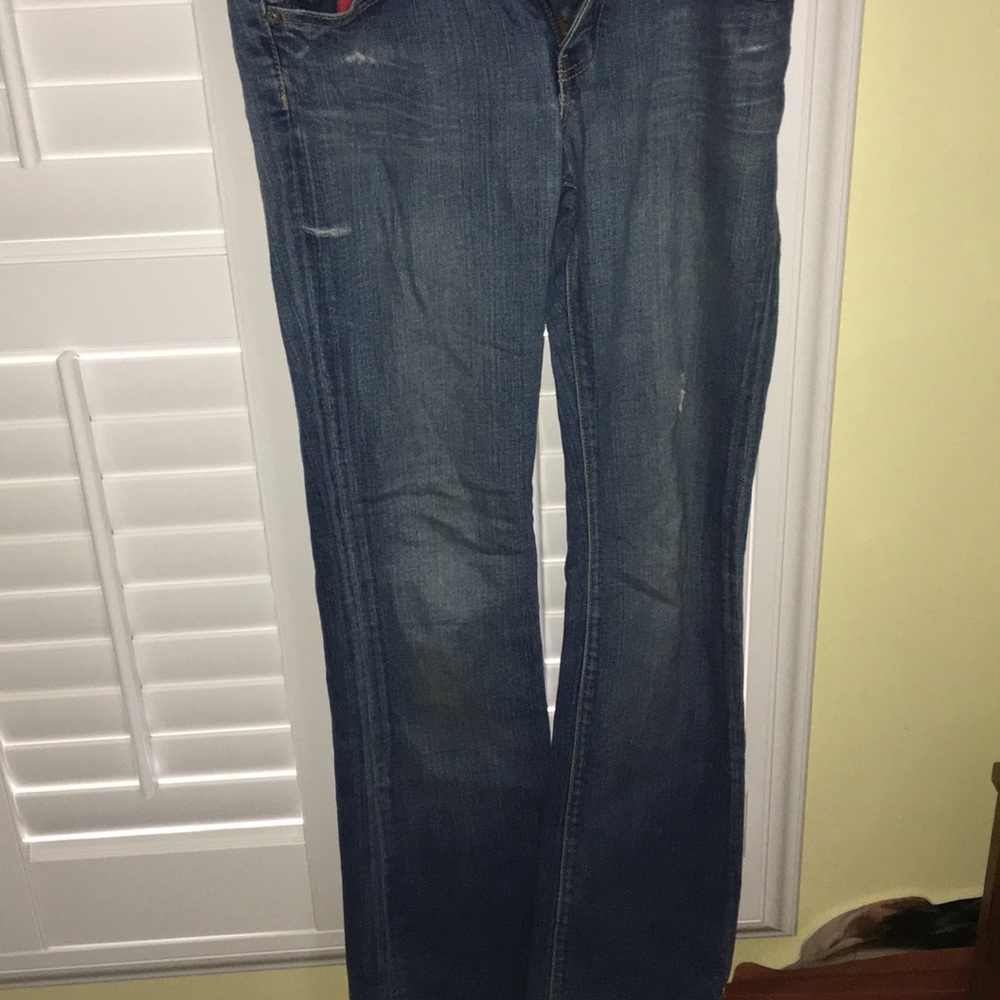 Cute boot cut ripped jeans